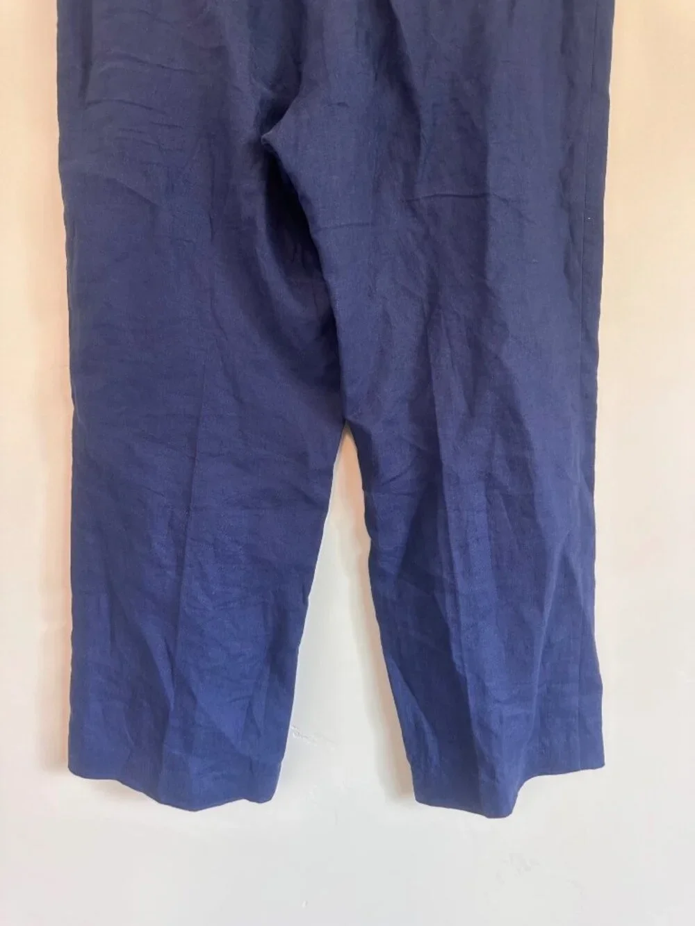 Ralph Lauren Linen Pleated Trousers Pants Men 38x30 Blue Wide Leg Preppy Coastal